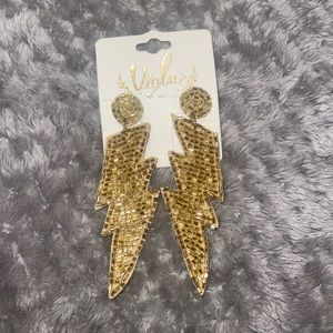 Lightning bolt beaded earrings